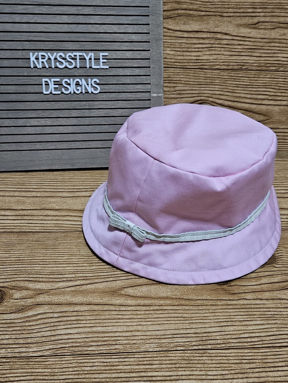 Coach Pink Bucket Hat with Cream Trim